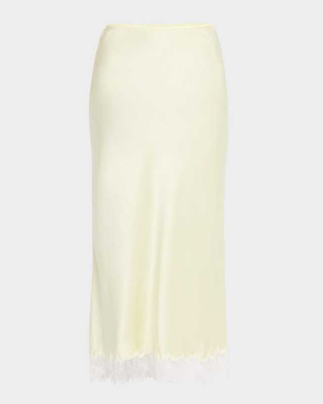 Miranda Scalloped Lace Bias-Cut Skirt